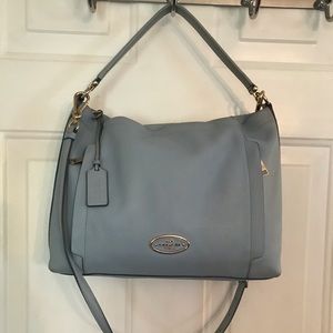 Coach Baby Blue Gold Leather Satchel Bag